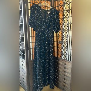 Navy Patterned Maxi Dress